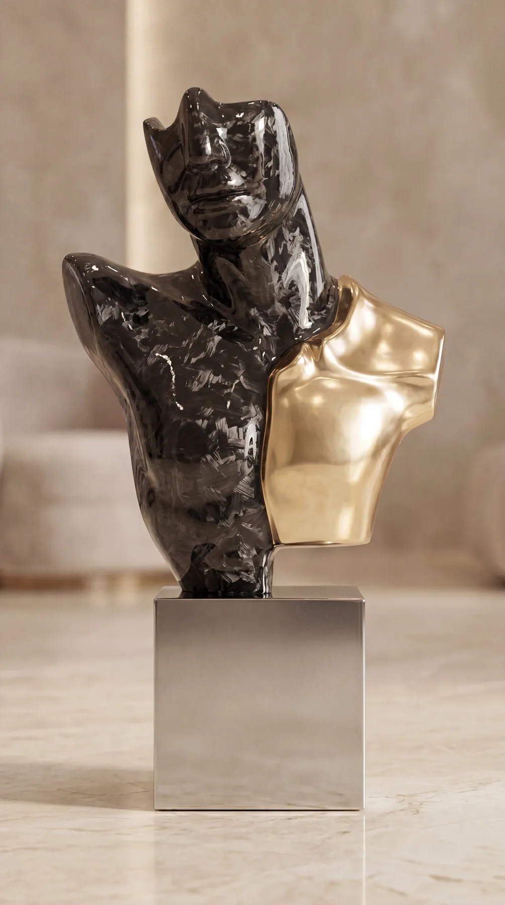 Effigies — Mezzo busto in fibra di carbonio e oro
