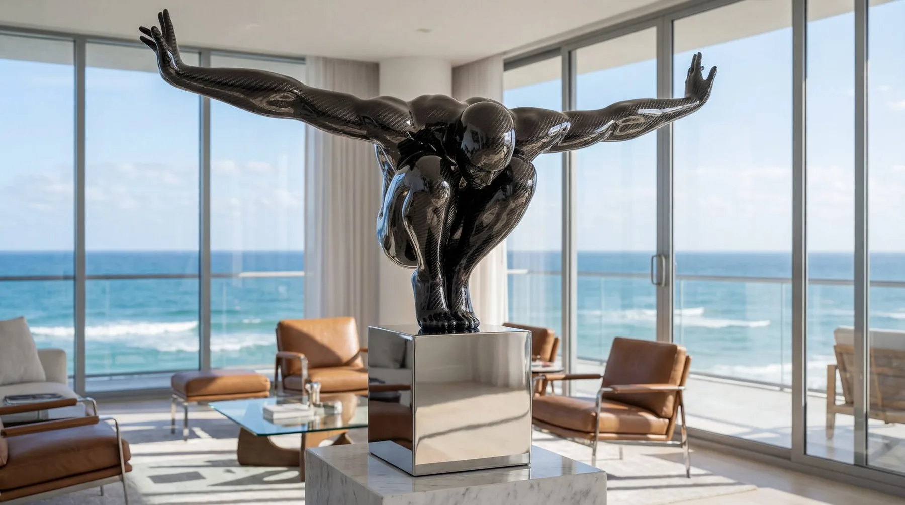 Volo — Scultura figurativa in fibra di carbonio